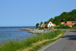 Bornholm Dania Bałtk rowerem z dzieckiem