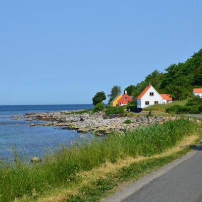 Bornholm Dania Bałtk rowerem z dzieckiem